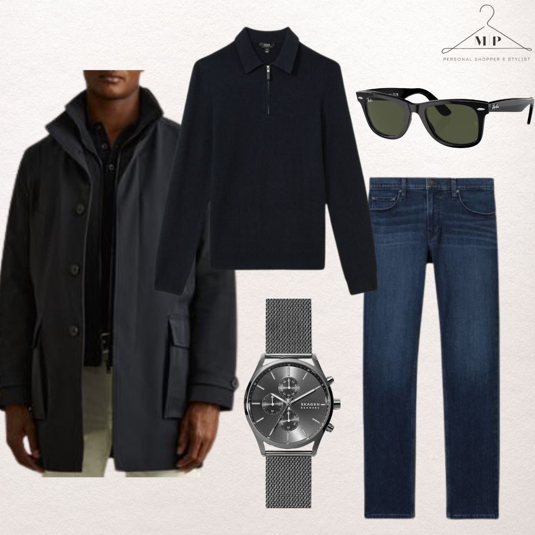 Outfit for short men monochromatic colour