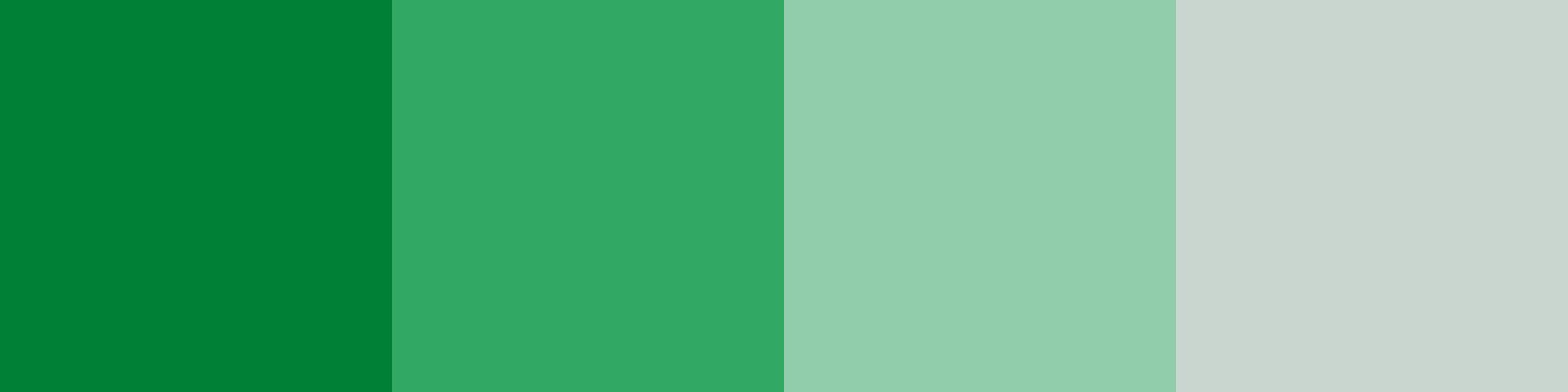 Two shades of green side by side, showing how to group garments within a single colour and run them from dark to light