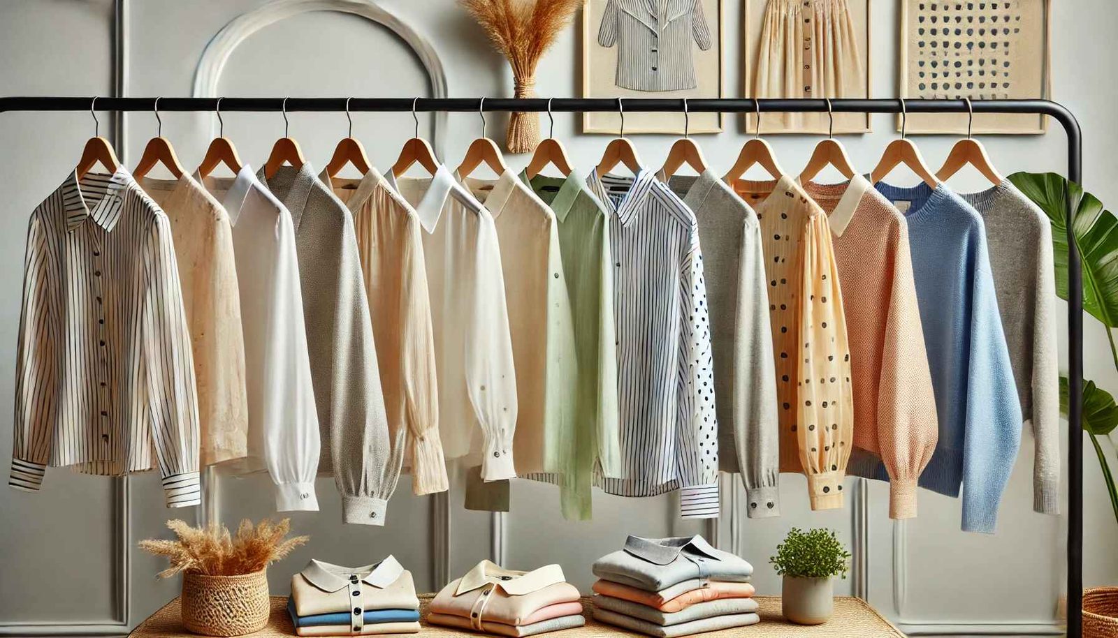 a selection of tops and blouses to wear to the office