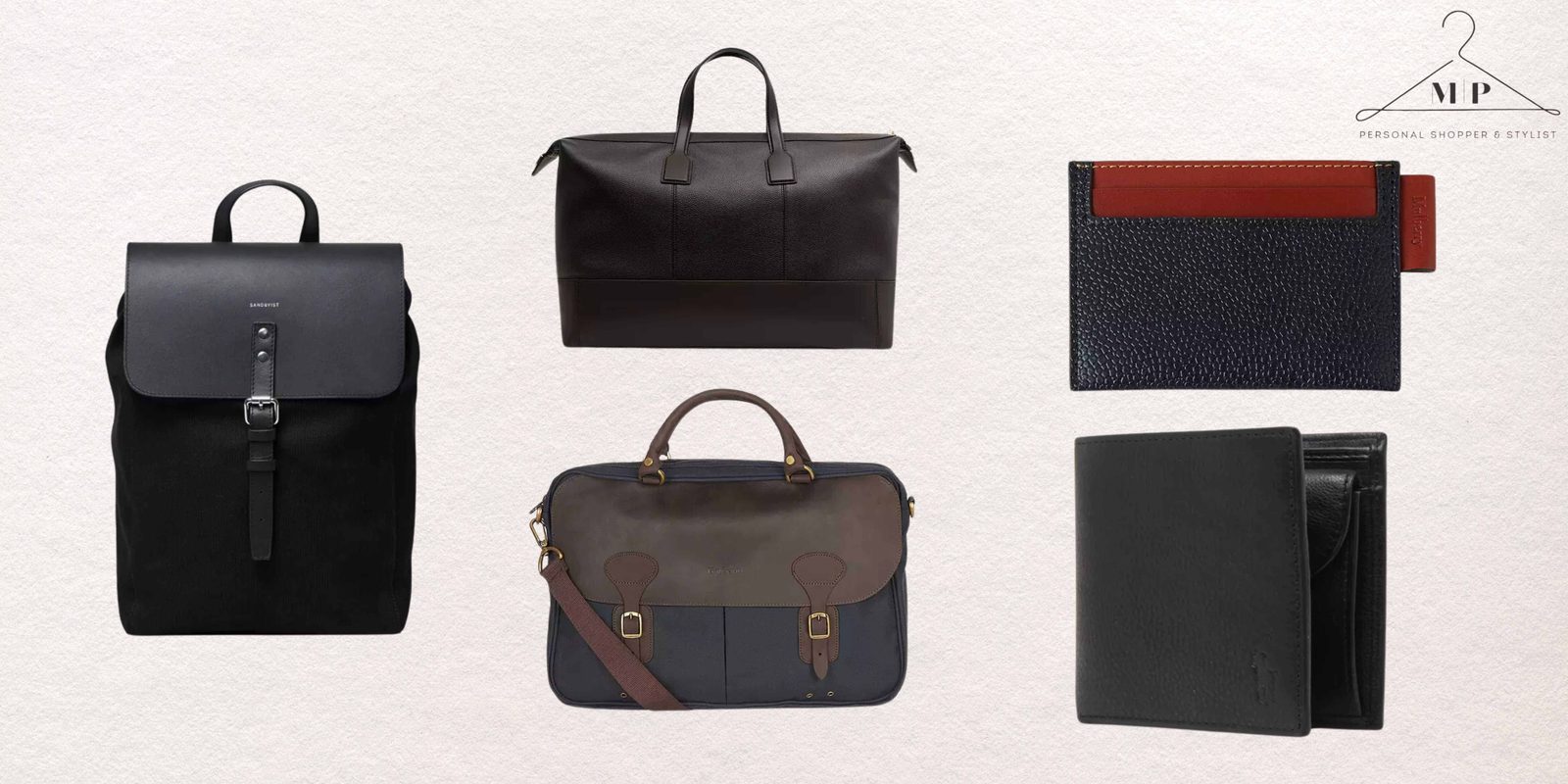 selection of men mags and backpacks